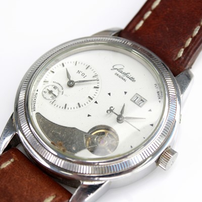 Lot 357 - A gent's Glashutte style steel cased automatic...