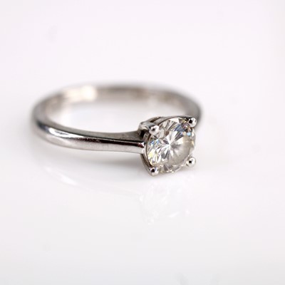 Lot 2206 - An 18ct white gold diamond solitaire ring, the...