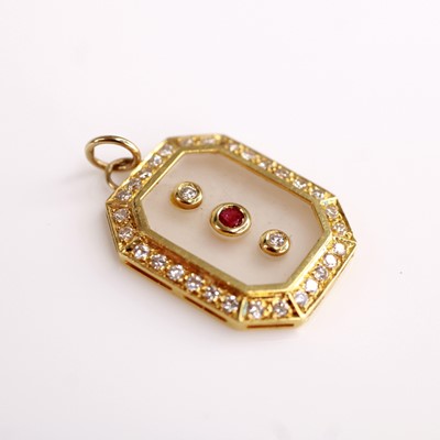 Lot 2207 - A contemporary yellow metal ruby and diamond...