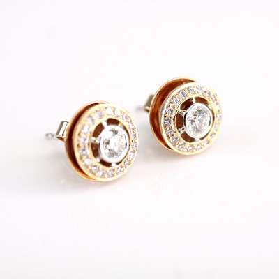 Lot 2224 - A pair of Buchwald 18ct gold diamond set ear...