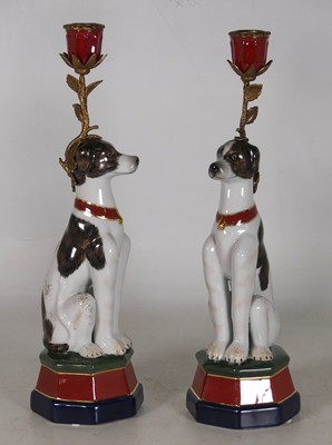 Lot 6 - A pair of Staffordshire style ceramic and gilt...