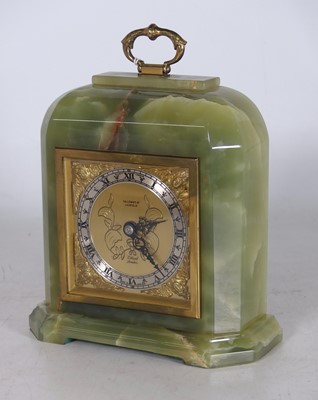 Lot 15 - Elliot of London, onyx and brass mantel clock,...