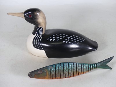 Lot 19 - A Canadian polychrome painted hardwood decoy...