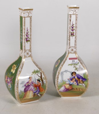 Lot 25 - A pair of continental porcelain vases, circa...