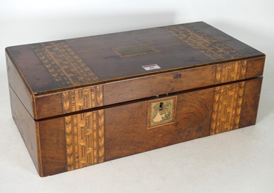 Lot 29 - A Victorian walnut and marquetry inlaid fitted...