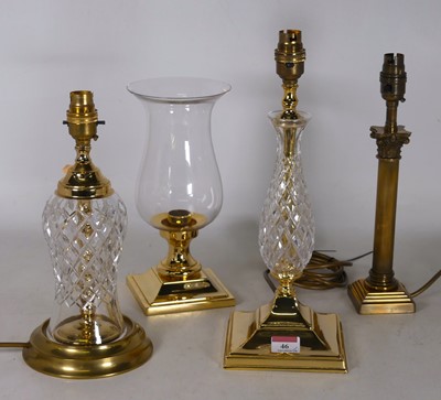 Lot 46 - A reproduction lacquered brass and cut glass...