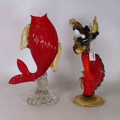 Lot 52 - A Murano glass flamenco dancer, h. 38cm,...