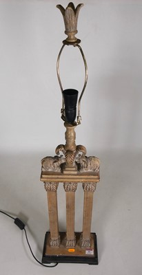 Lot 55 - A composition table lamp as Roman columns,...