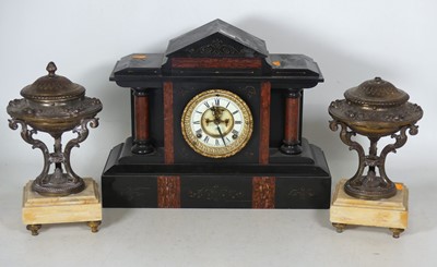 Lot 60 - A late Victorian polished slate architectural...