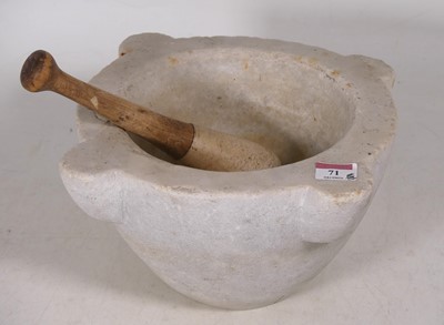 Lot 71 - A stone pestle and mortar, mortar dia. 26.5cm