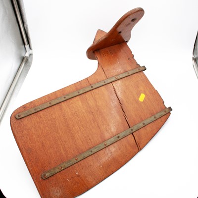 Lot 269 - An oak and brass-mounted boat rudder numbered...