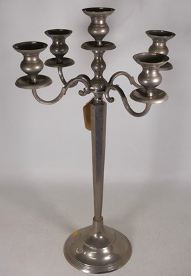 Lot 76 - A metal five light candelabrum, h.79cm