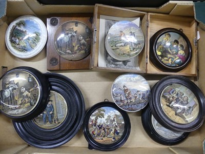 Lot 108 - A collection of Victorian Prattware pot lids,...