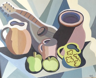 Lot 459 - Sheila Bricknell - Still life with mandolin,...