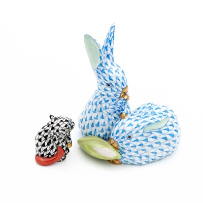 Lot 283 - A Herend hand-painted porcelain model of two...