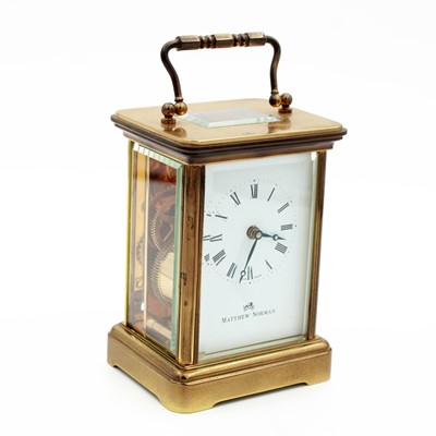 Lot 285 - Matthew Norman - a brass cased carriage clock,...