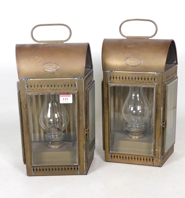Lot 119 - A pair of Davey and Co of London brass storm...