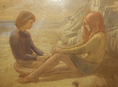 Lot 473 - Jan Stanley Hiller (1918-2011) - On the beach,...
