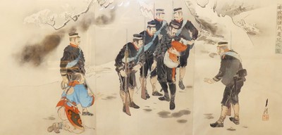 Lot 482 - A reproduction Japanese print depicting...