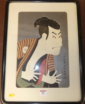 Lot 488 - After Toshusai Sharaku - set of four...