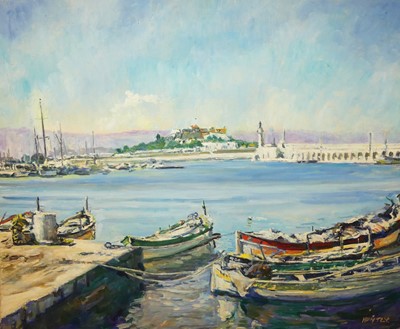 Lot 490 - Nancy Weir Huntly (1890-1963) - Boats moored...