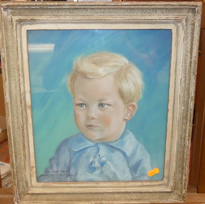 Lot 497 - A Denbin (French) - portrait of a young boy,...