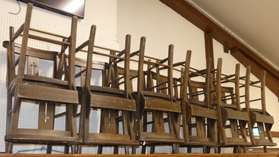 Lot 538 - A collection of 20 various elm seat and beech...