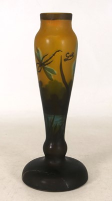 Lot 238 - A cameo glass lamp base, overlaid with...