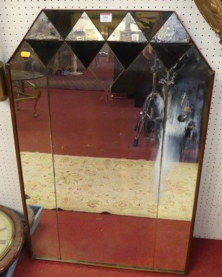 Lot 551 - A 1930s wall mirror, with black glass...