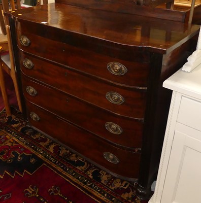 Lot 574 - An early Victorian mahogany bow front chest of...