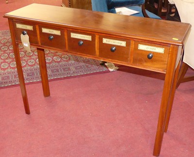 Lot 581 - A contemporary mahogany five-drawer spice...