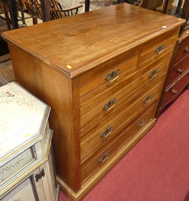Lot 586 - An Edwardian walnut square front chest of two...
