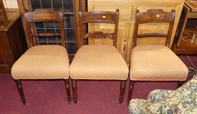 Lot 637 - Six Regency mahogany barback dining chairs,...