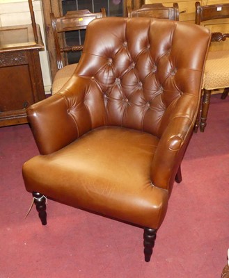 Lot 639 - A contemporary tan buttoned upholstered...