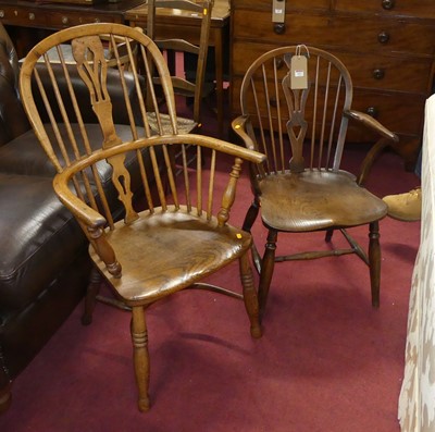 Lot 643 - A 19th century elm and fruitwood splatback...