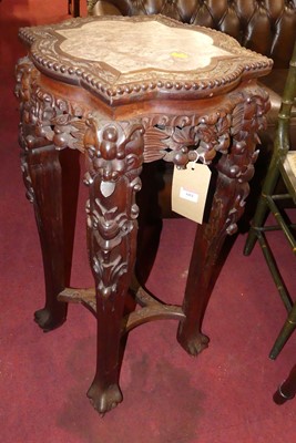 Lot 601 - A 20th century Chinese hardwood carved,...