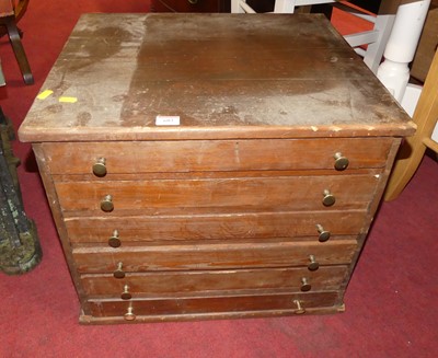 Lot 603 - A rustic stained wood counter top tool chest...