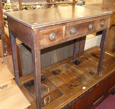 Lot 605 - A 19th century mahogany three-drawer side...