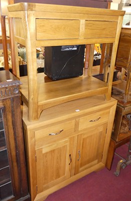 Lot 611 - A contemporary blond oak double door side...