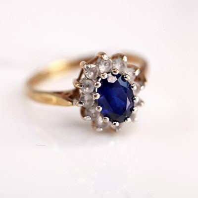 Lot 380 - A Victorian style, 9ct gold, synthetic...