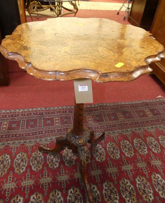 Lot 617 - A mid-Victorian figured walnut and floral...