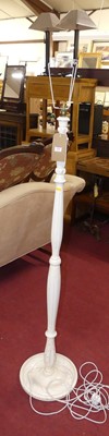 Lot 619 - A white painted standard lamp
