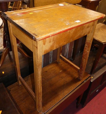 Lot 676 - A vintage stained beech and metal bound hinge...