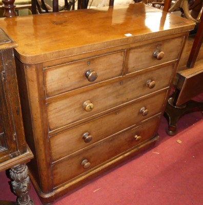 Lot 679 - A mid-Victorian mahogany round cornered chest...