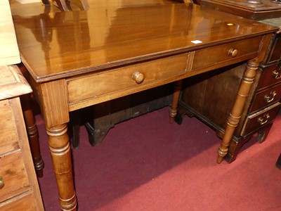 Lot 689 - A circa 1900 mahogany two drawer side table,...
