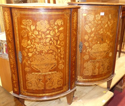 Lot 695 - A pair of 19th century Dutch walnut and floral...