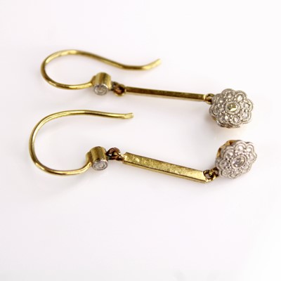 Lot 378 - A pair of Edwardian 15ct gold and platinum...