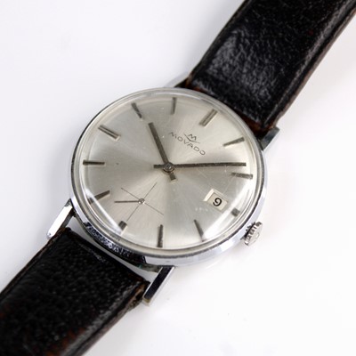 Lot 397 - A gent's Movado steel cased manual wind...