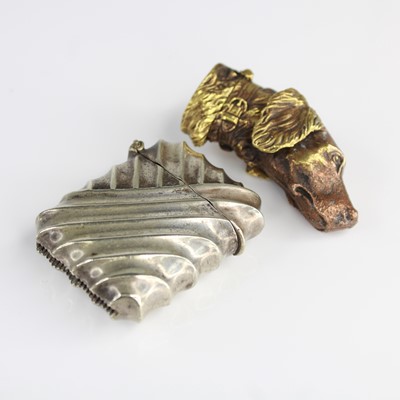 Lot 405 - A German silver vesta case together with a...