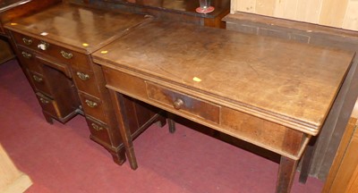 Lot 705 - A 19th century walnut and crossbanded kneehole...